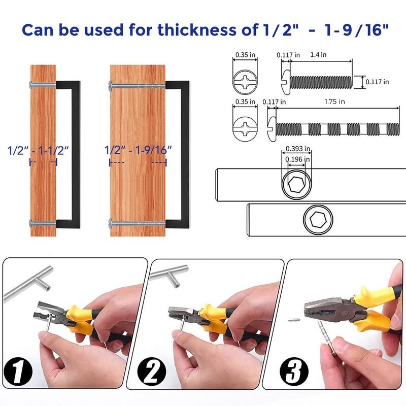 18 Pack 8 Inch Kitchen Square Cabinet Handles - 8.5"L x 0.5"W