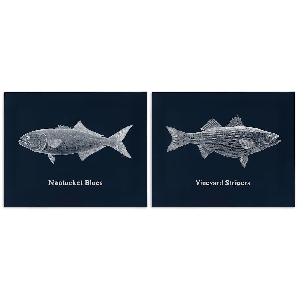 Stupell Harbor Fish Phrases Canvas Wall Art Design By Phillipa Katz (Set of 2)