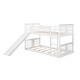preview thumbnail 4 of 10, White Twin over Twin Solid Wood Bunk Bed with Slide and Fence