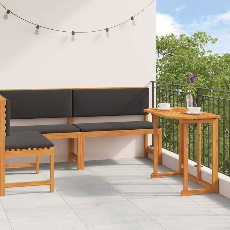 vidaXL Garden Bench Set Brown solid acacia wood - 20 x 35 x 30 - Brown-Table + 3x bench - Form (15)
