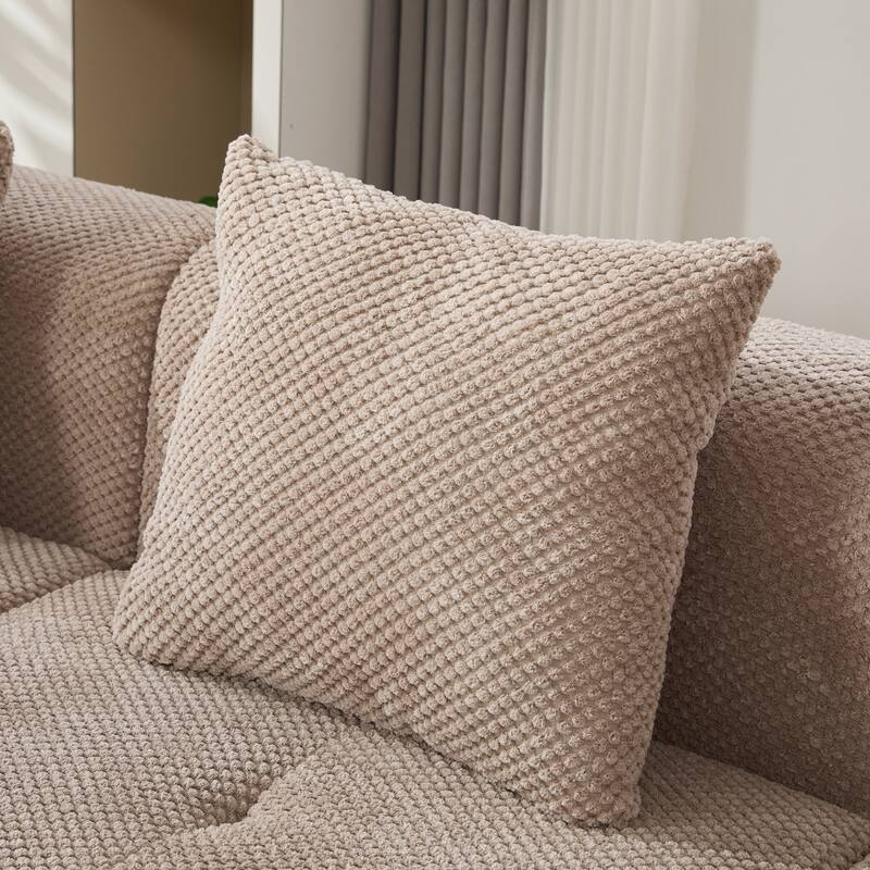 104.3" Modular Convertible Upholstered Sectional Sofa with Ottoman & Pillows