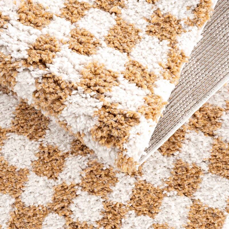 Hauteloom Kieu Hallway, Kitchen Runner Rug - Plush Pile - Driftwood, Black White, Silverton - 2'7" x 7'3"