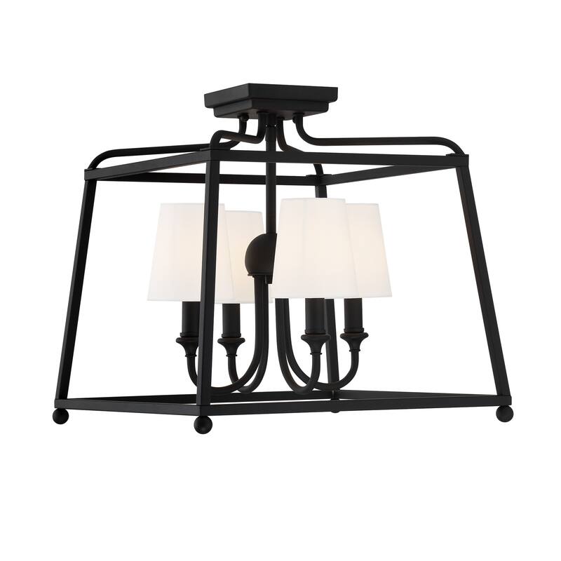 Libby Langdon for Crystorama Sylvan 4 Light Black Forged Ceiling Mount - 16''W x 15.5''H