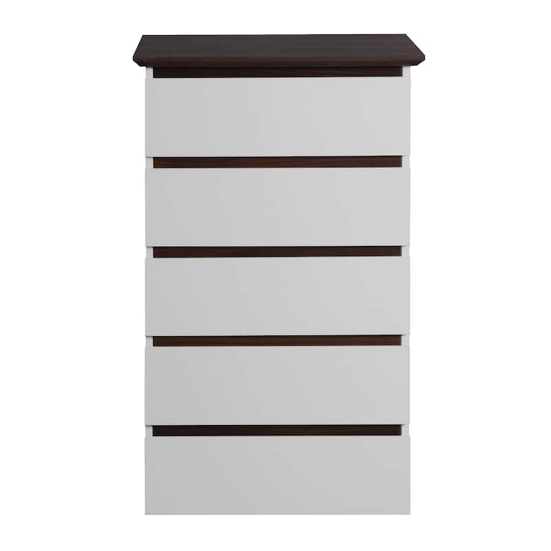 Dresser with Drawers, 5 Drawer Dresser with Wood Color Top, Small Dresser for Kids Bedroom, Living Room,