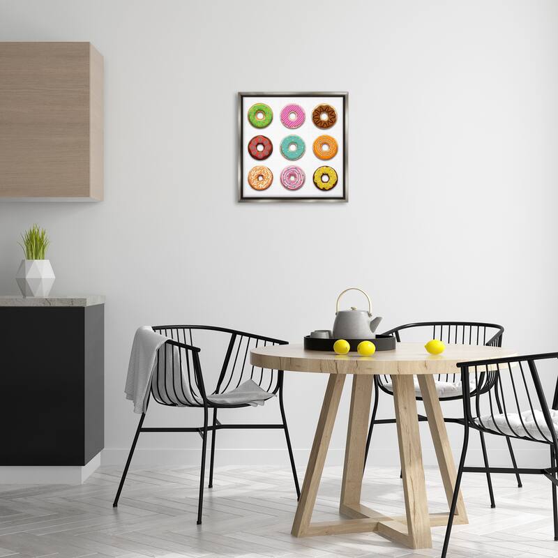 Stupell Delicious Various Donuts Framed Floater Canvas Wall Art Design By Marcus Prime