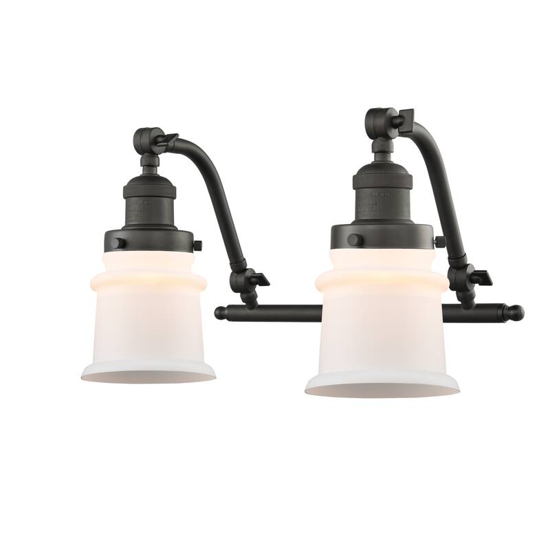 Innovations Lighting Small Canton 2 Light 18" Wide Bathroom Vanity - Oil Rubbed Bronze / Matte White