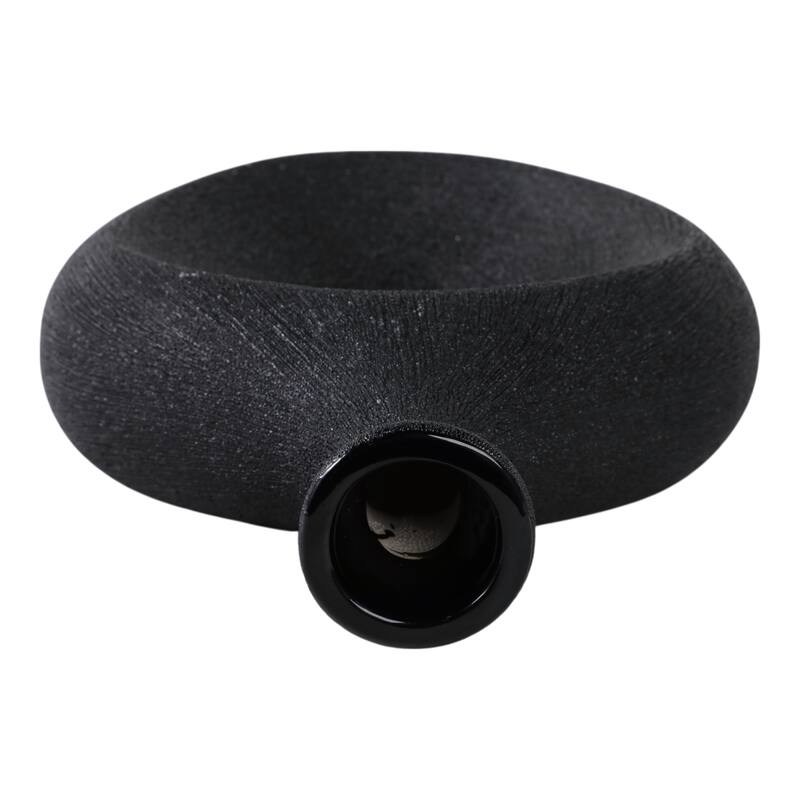 Modern Ceramic Textured Oval Cut-Out Vase - Home Decor - 13"