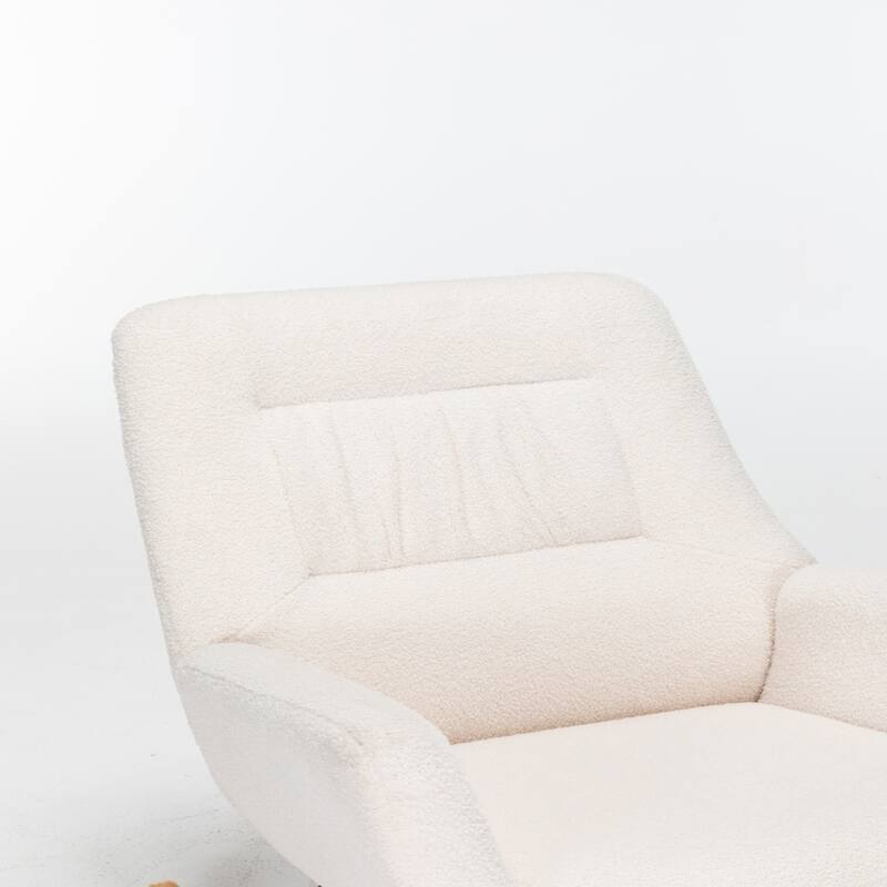 Plush Teddy Glider Recliner, High Back Rocking Chair with Swivel