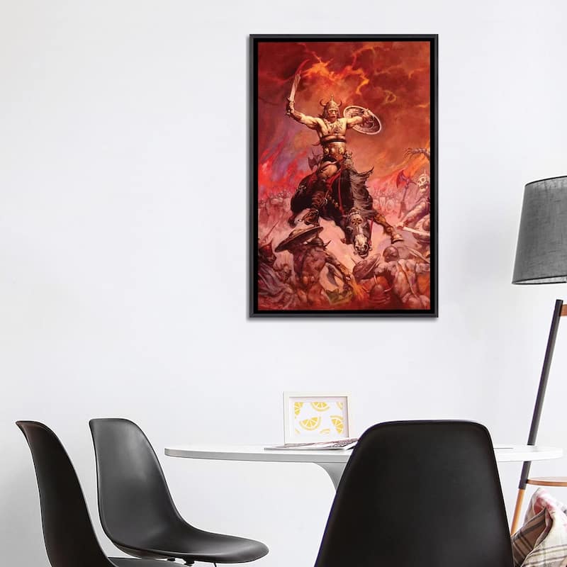 iCanvas "The Berserker" by Frank Frazetta Framed