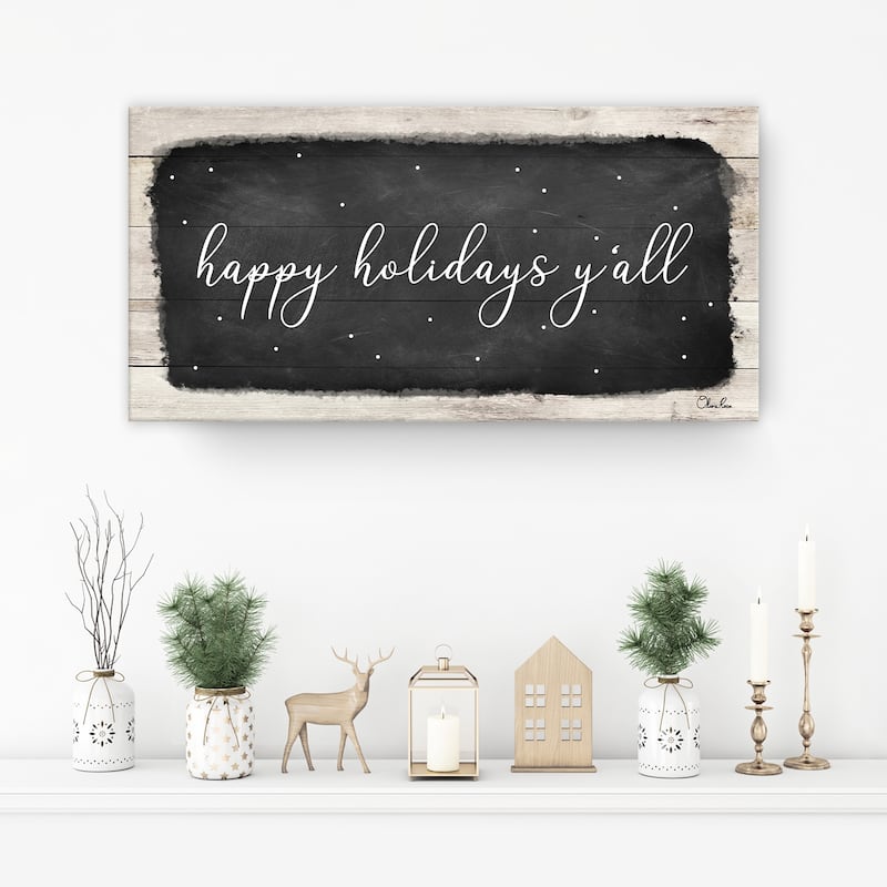Ready2HangArt 'Happy Holidays Y'all' Holiday Canvas Wall Art by Olivia Rose