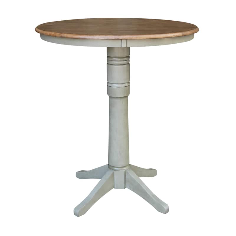 36" Round Pedestal Bar Height Table With 2 X-Back Bar Height Stools - Set of 3 Pieces