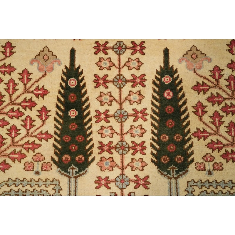 Hand Knotted Oriental 100% Wool Carpet Transitional All-Over Beige & Ivories Oushak Area Rug - 10' 2'' X 7' 9''