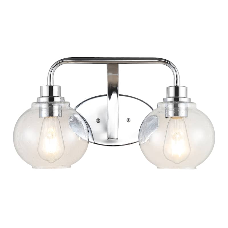 Staunton Iron/Seeded Glass Cottage Rustic LED Vanity Light, by JONATHAN Y