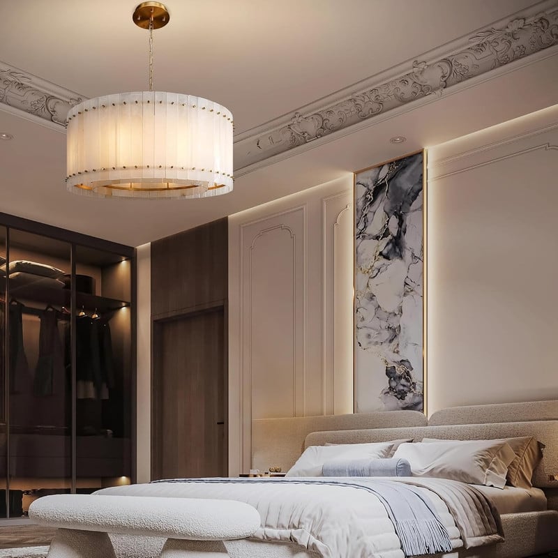 KAYLA Modern Chandelier 54 in Alabaster Chandelier