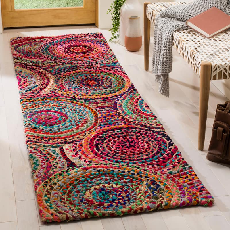 SAFAVIEH Handmade Cape Cod Mirtha Coastal Jute Rug - 2'3" x 8' Runner - Natural/Multi