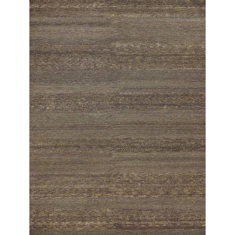 Exquisite Rugs Merino Wool Hand-Knotted Merino Wool Brown Area Rug