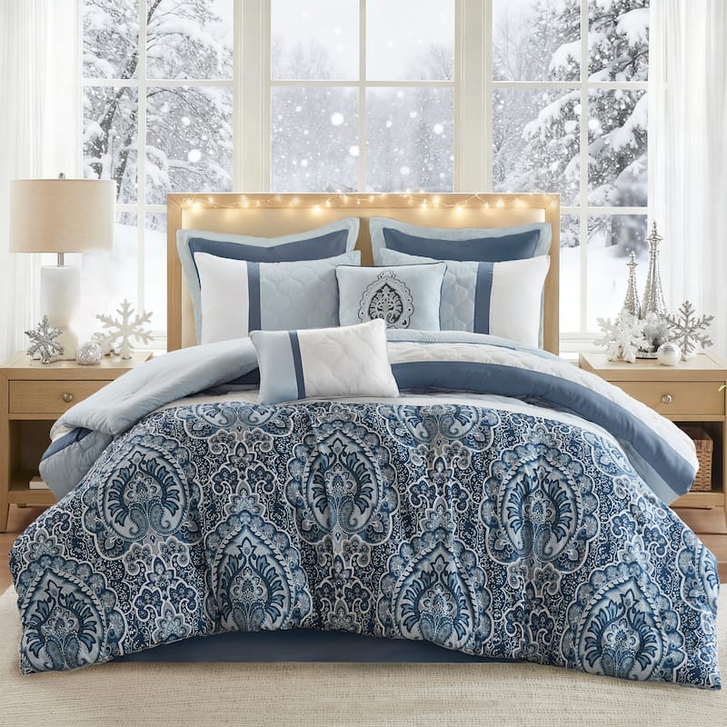 510 Design Josefina 8 Piece Comforter Set - Blue - California King