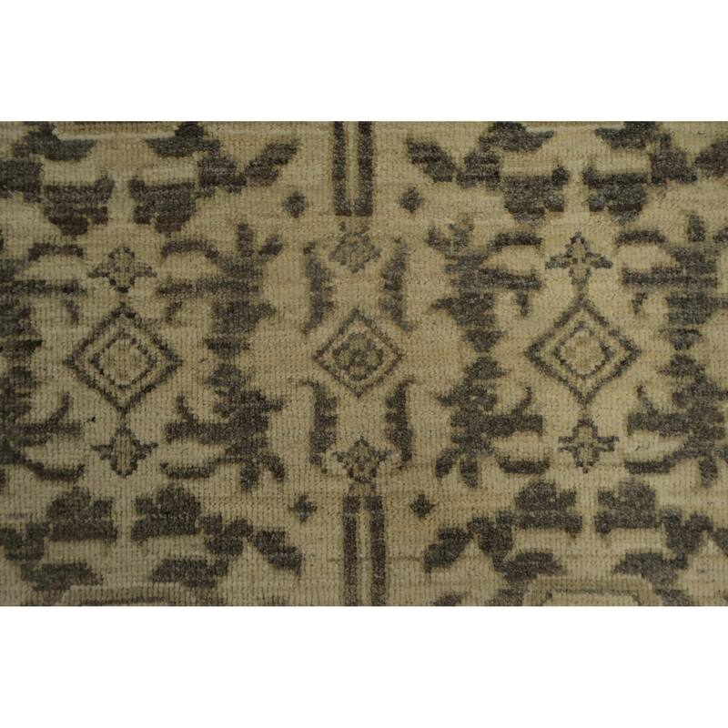 Hand Knotted Oriental 100% Wool Carpet Traditional Geometric Beige & Ivories Peshawar Area Rug - 10' 0'' X 8' 1''