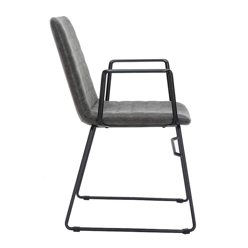 Zylar Ergonomic Guest Chair with Leather, Stainless Steel Base, High-Density Foam, Modern Design for Office or Waiting Room