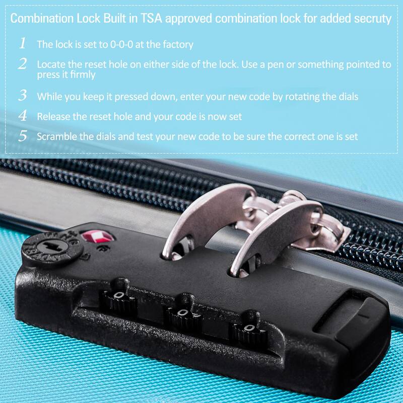Hardshell Luggage Set 3-Piece with TSA Lock - 20", 24", 28" Spinner Suitcases, Lightweight ABS