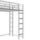 preview thumbnail 15 of 18, Silver Twin Size Metal Loft Bed with Ladder, Fence, 2 Shelves and Desk for Bedroom