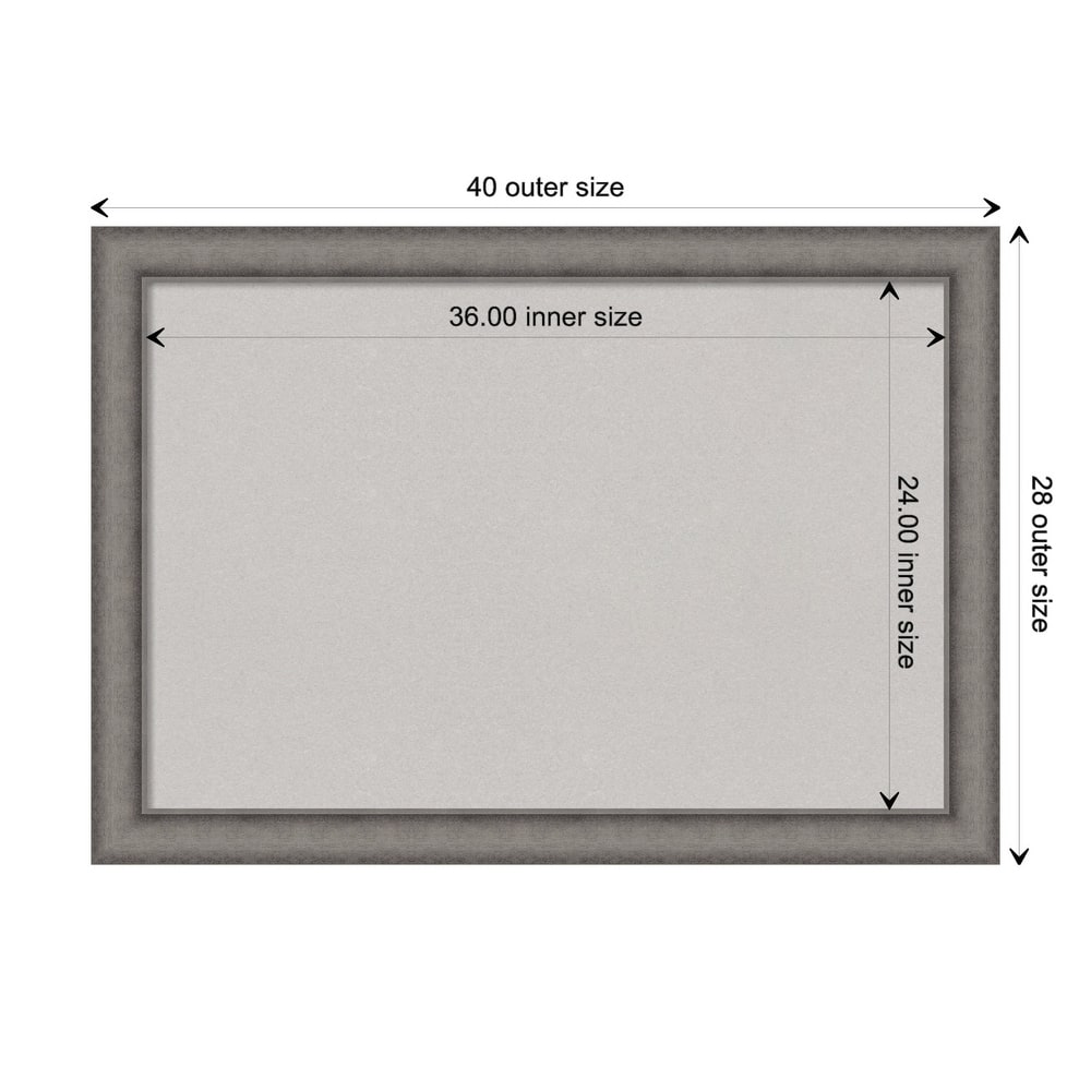 Burnished Concrete Wood Framed Grey Corkboard Bulletin Board