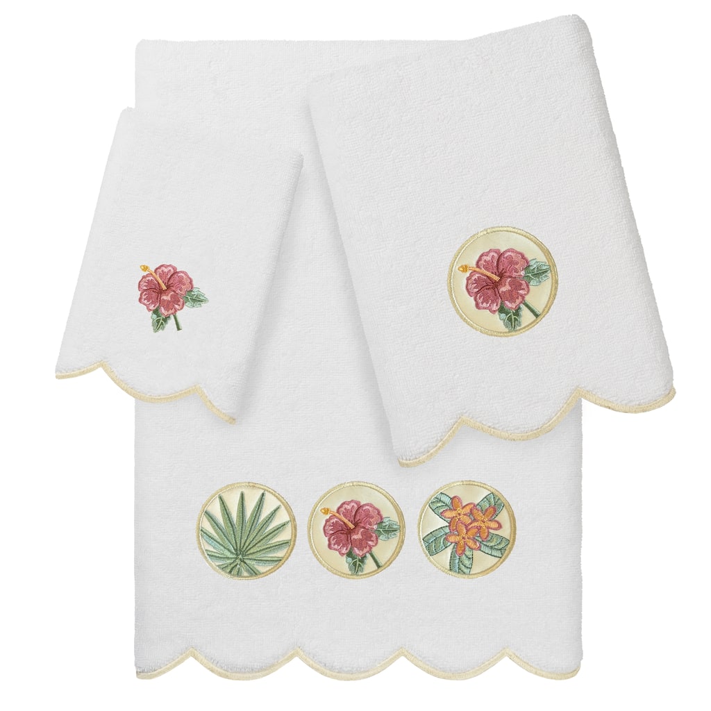 Authentic Hotel and Spa 100% Turkish Cotton MAUI Scallop Embellished Towel Collection