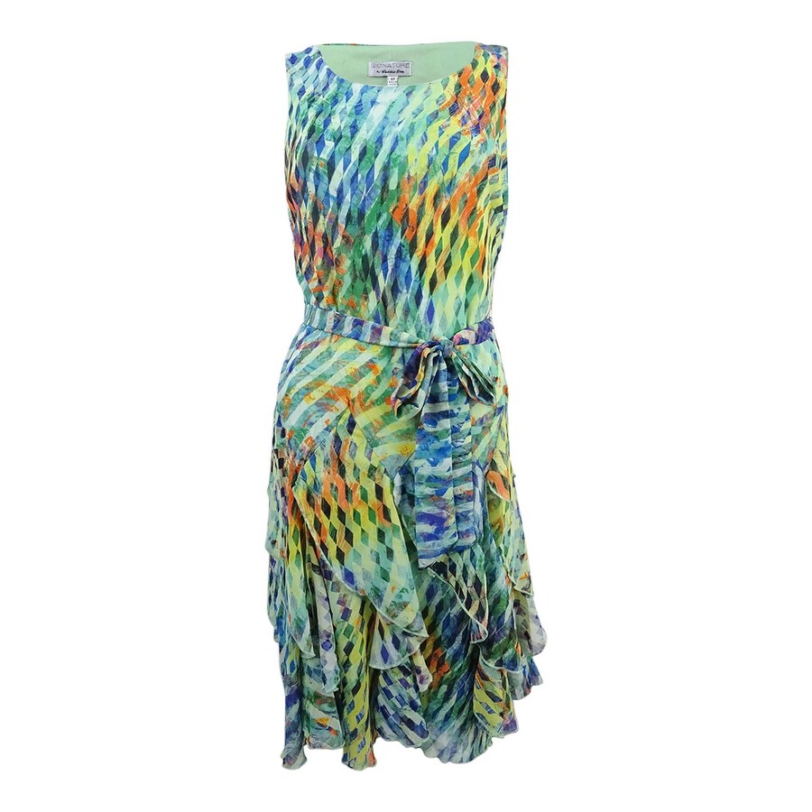 Shop Signature By Robbie Bee Women S Petite Printed Shift Dress Jade Teal Overstock 24228576
