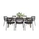 preview thumbnail 11 of 10, Amazonia Outdoor Patio 9-piece Rectangular Wood & Rope Dining Set