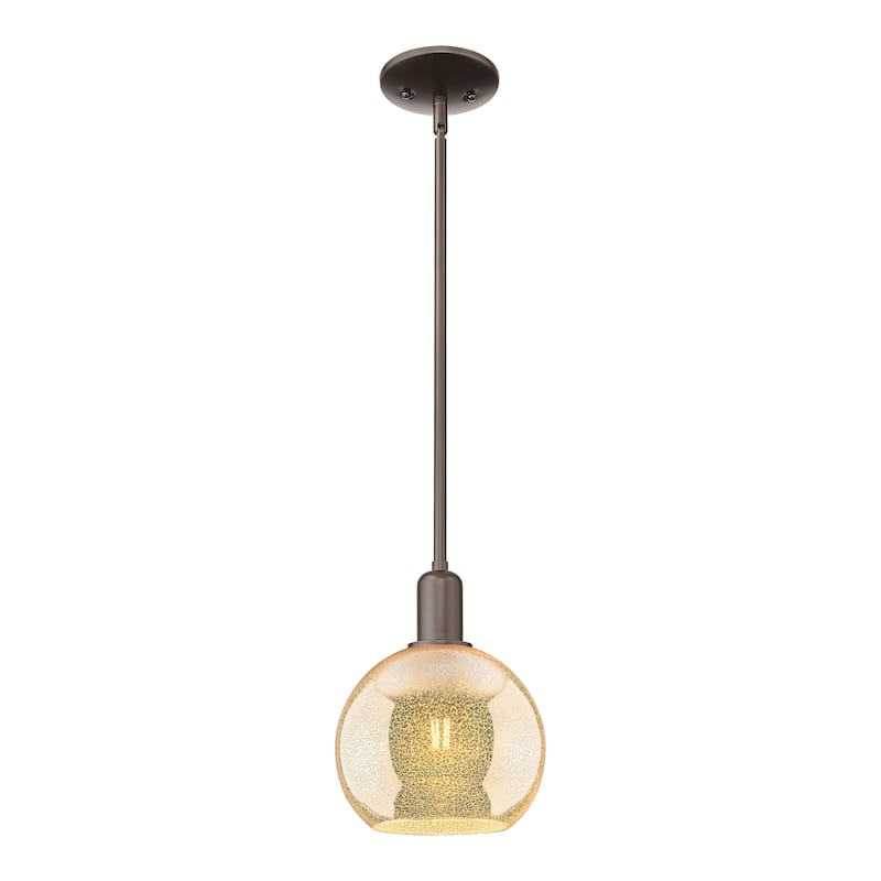Innovations Lighting Endless Possibilities Arcadia - Athens - 1 Light 8" Stem Hung Mini Pendant - Mercury/Oil Rubbed Bronze
