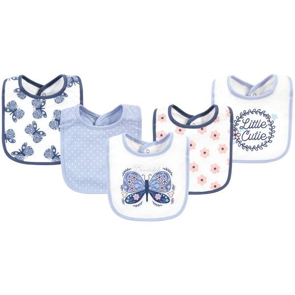 slide 1 of 1, Hudson Baby Infant Girl Cotton Bibs, Beautiful Butterfly, One Size - Beautiful Butterfly - One Size One Size - Beautiful Butterfly