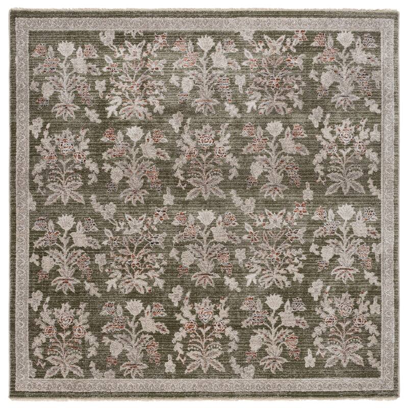 SAFAVIEH Grove Sadete Floral Rug - 6'7" Square - Green/Ivory