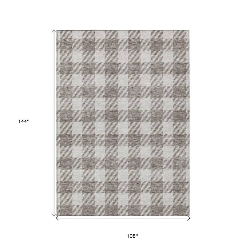 HomeRoots Plaid Transitional Rectangle Outdoor Rug