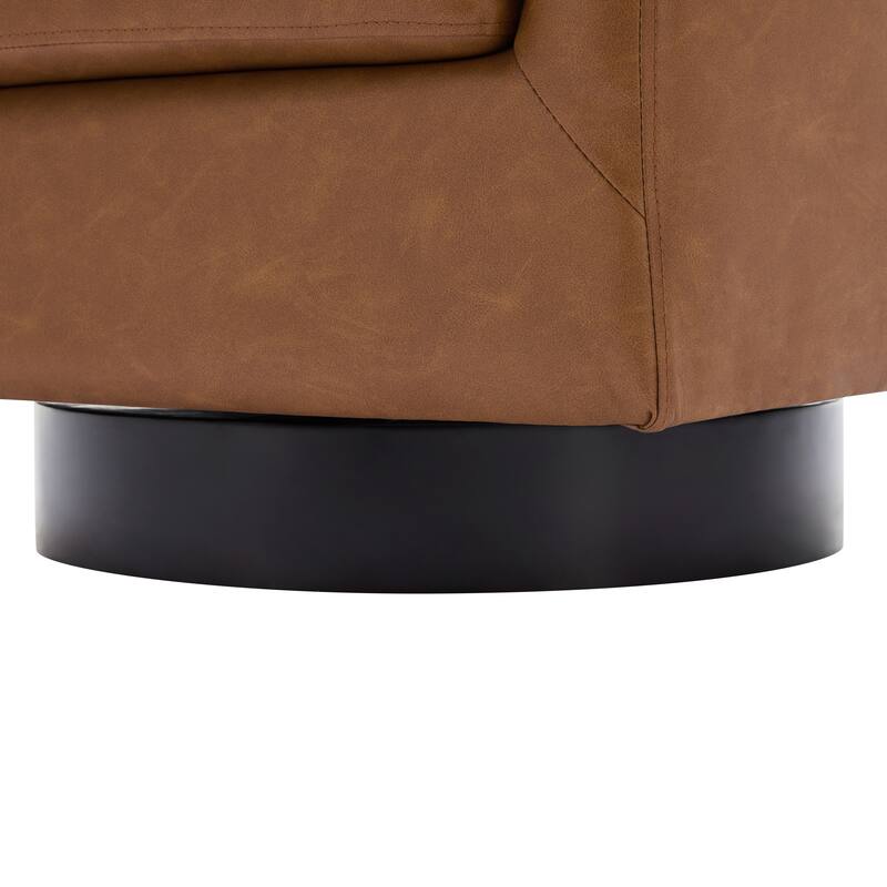 Round Barrel Armchair 360-Degree Swivel Accent Chairs