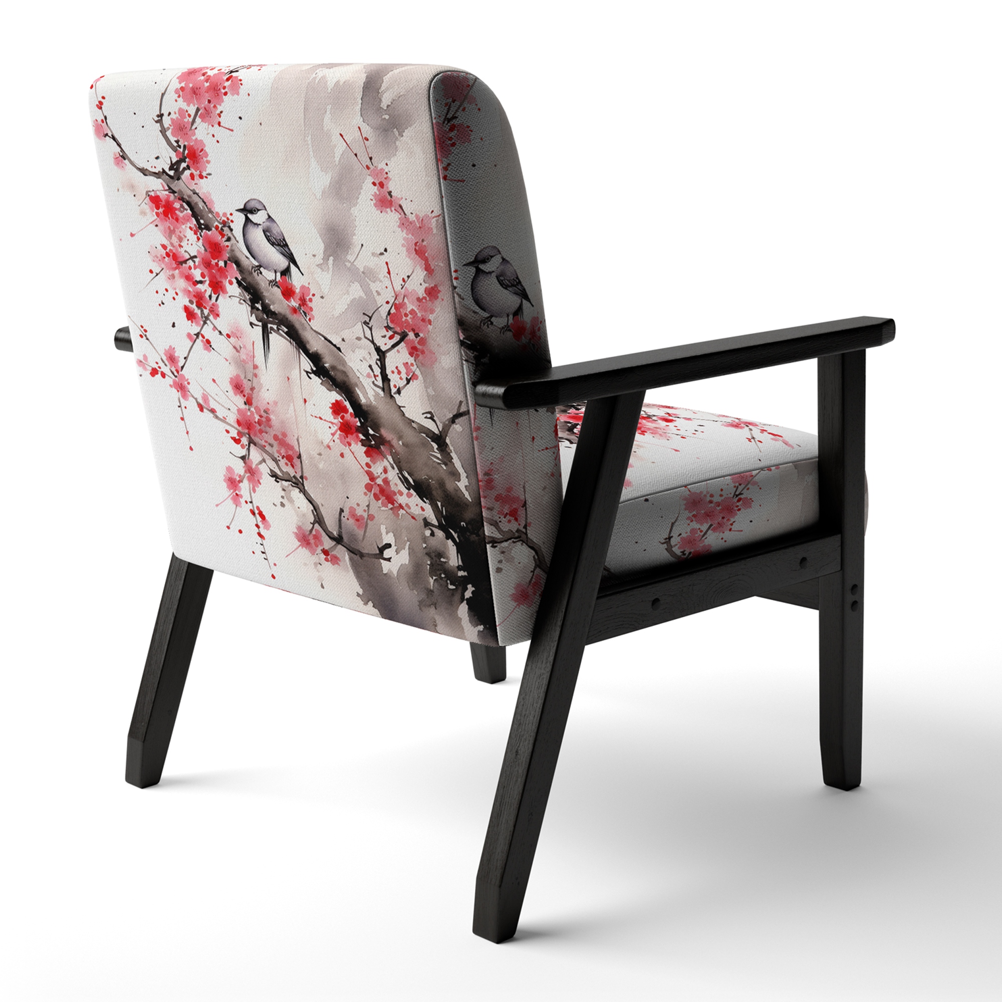 Designart Asian Art Sumi Bird Serenity VIII Upholstered Asian Accent Chair and Global Arm Chair Multiple Color Pattern On Sale Bed Bath Beyond 40025727