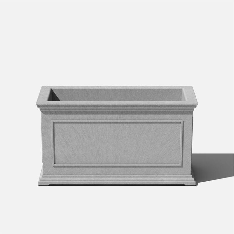 Veradek Brixton Series 33-inch Long Rectangular Planter - 17.5"H x 16"W x 33"L - Gray