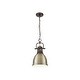 preview thumbnail 2 of 0, Yep by Golden Lighting Duncan 1-light 9in Chain Hung Pendant in Rubbed Bronze and Aged Brass shade