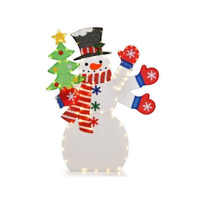 Lighted Pop-Up Snowman with 200 LED Lights - White - Bed Bath & Beyond ...