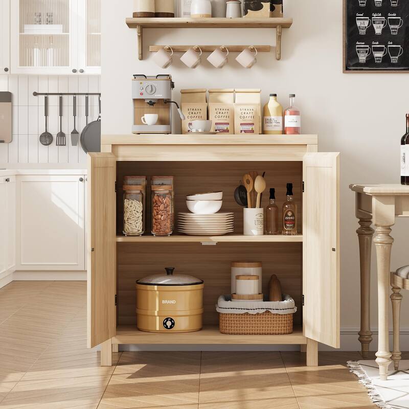 Sideboard Cabinet, 30.1INCH Buffets & Sideboard with Rattan Door