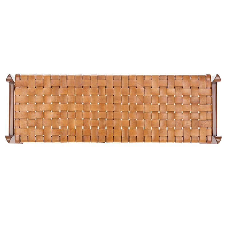 SAFAVIEH Couture Ciresila Leather Bench - 50.8" W x 16.5" D x 18.1" H - 51Wx17Dx18H