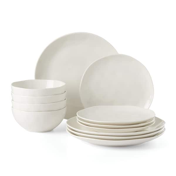 Lenox Bay Colors 12-Piece Dinnerware Set, White