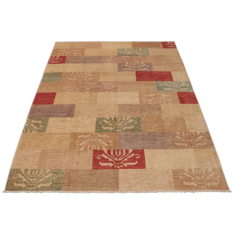 Rustic Bohemian Ri Gabbeh Hand Knotted Wool Area Rug