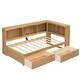 preview thumbnail 16 of 14, Twin Size Daybed with Bookcase, 2 Storage Drawers, Storage Cabinets and 2 USB Ports For Kids