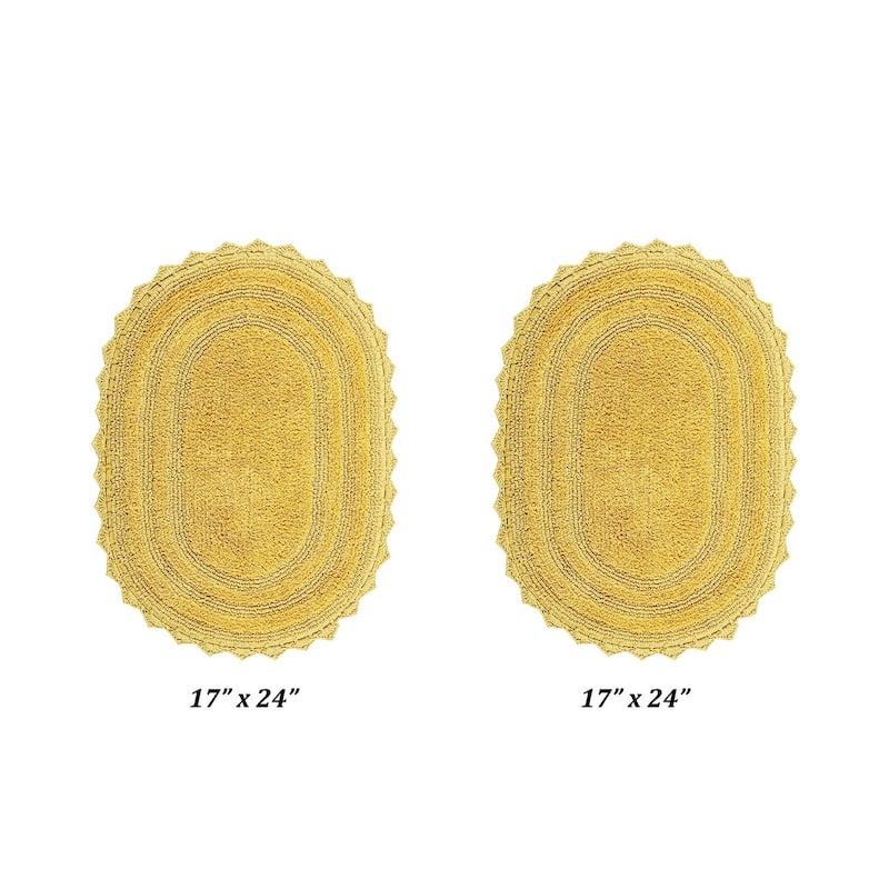 Better Trends Oval Bath Rugs Set 100% Cotton Soft & Water Absorbent Tufted Bathroom Rug for Shower, Sink Bath Mats Lilly Crochet