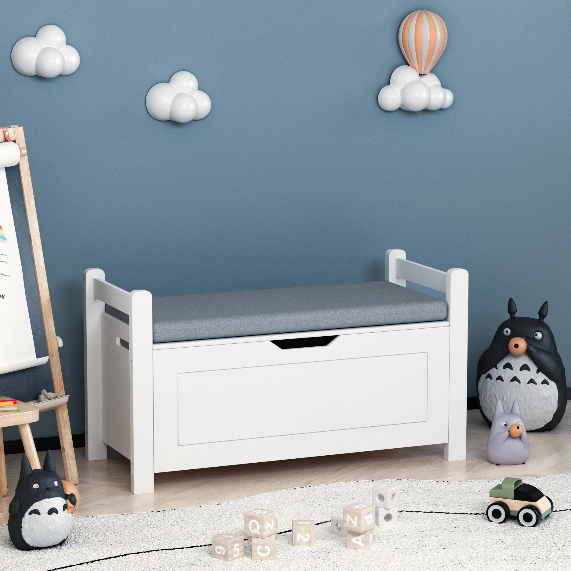 Nursery storage bench clearance