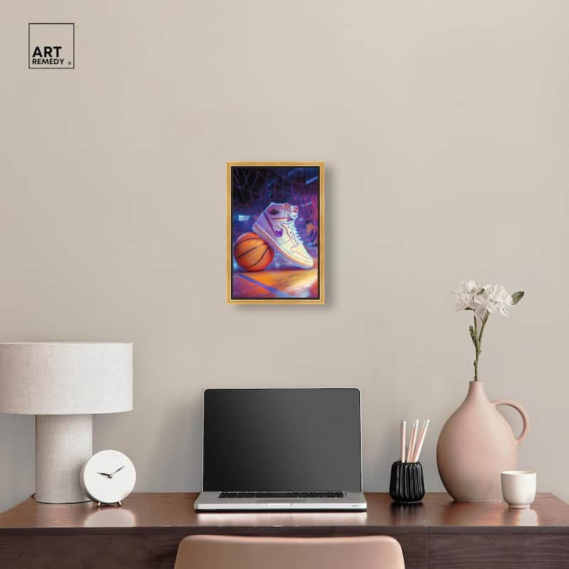 Neon Basketball Court Canvas by Art Remedy