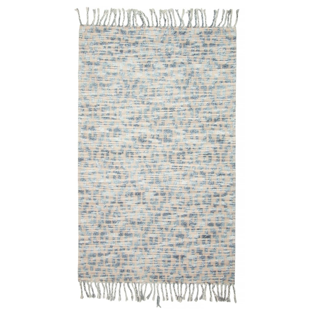 ECARPETGALLERY Braid weave Sienna Teal Wool Rug - 5'0 x 8'0