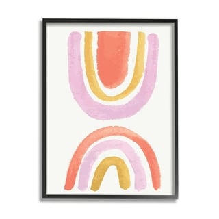 Stupell Watercolor Rainbow Arches Fun Pink Yellow Red Framed Wall Art ...