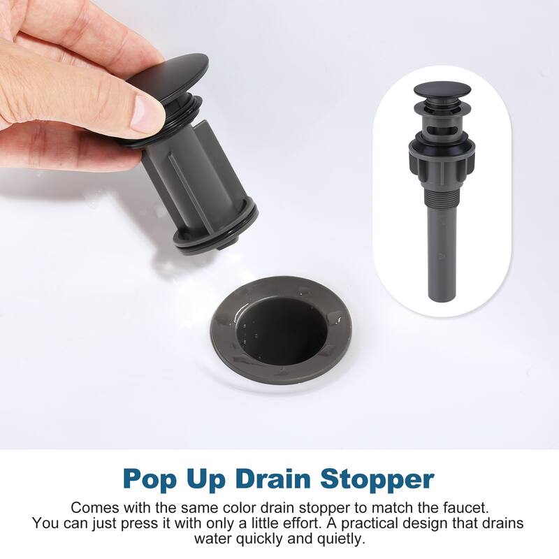 WOWOW Single Handle Bathroom Faucet with Pop-Up Drain