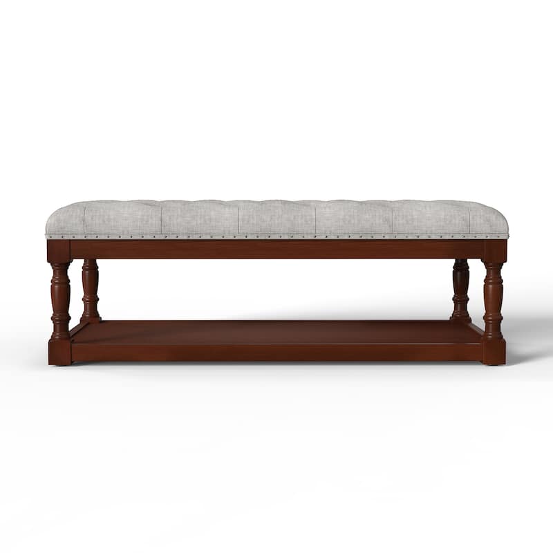 Tubbs 48-inch Tufted Cocktail Shelved Ottoman